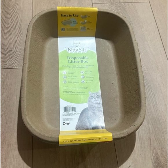 Kitty Sift Eco-Friendly Disposable Sifting Litter Box Kit Large Set of 3 - Picture 2 of 7